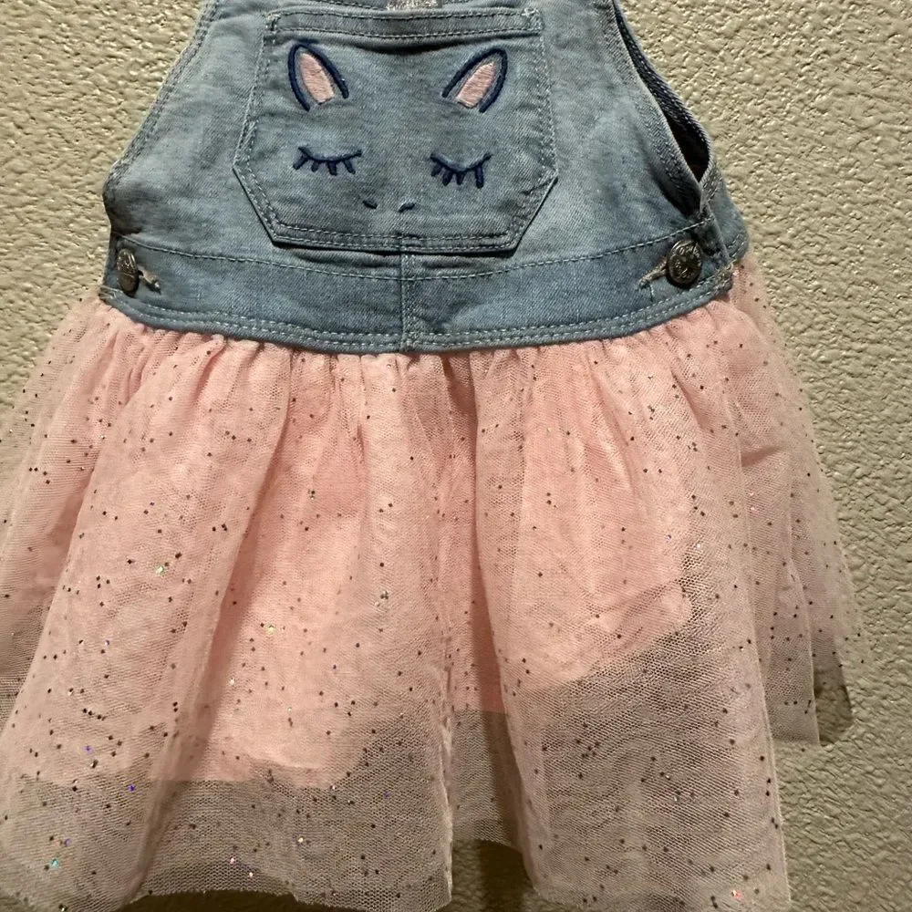 OshKosh B’Gosh Unicorn Toddler Girl Dress Overalls Size 2T